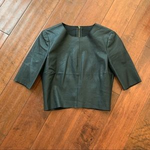 Women’s Black Leather crop Top